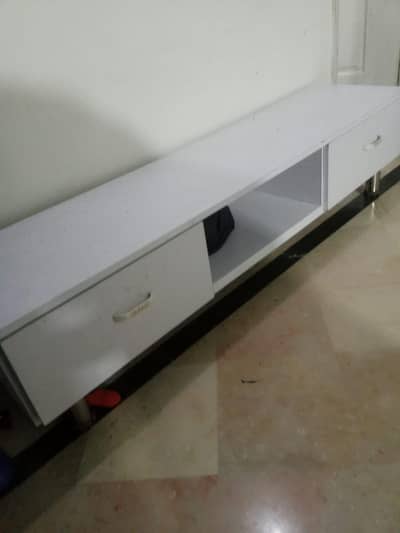 led console table in white