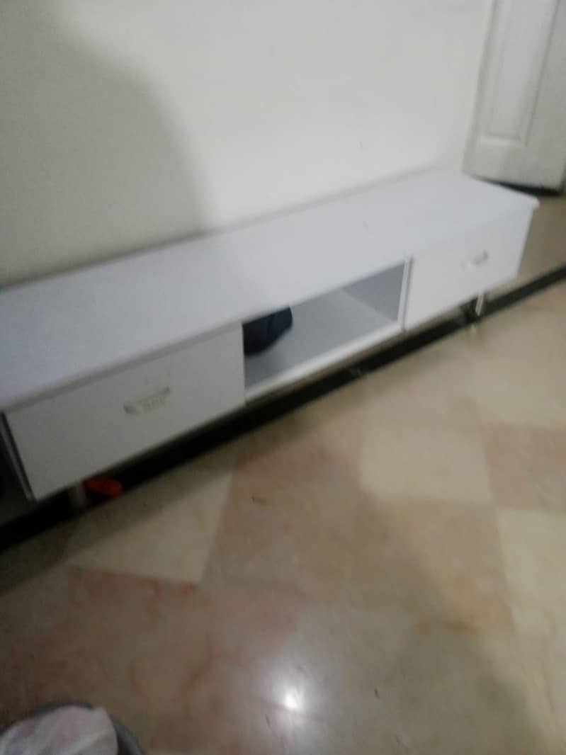 led console table in white 2