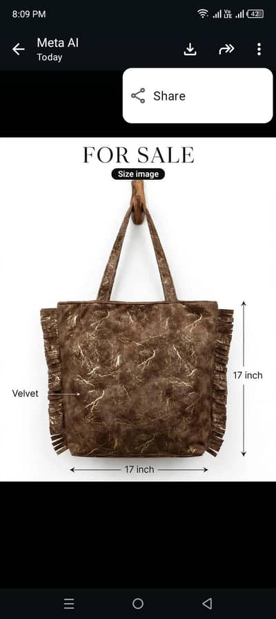 Turkish Velvet tote bags