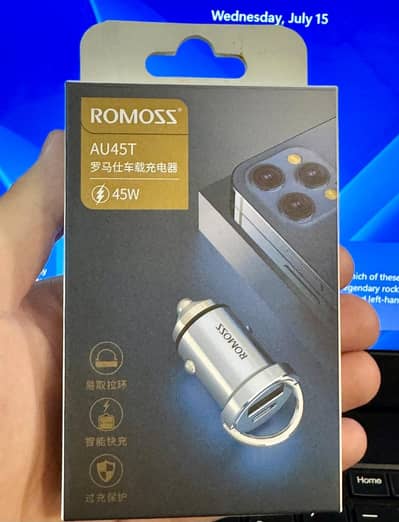 Romoss Original Branded 45 Watt Super Fast 2.0 Car Charger Dual Port