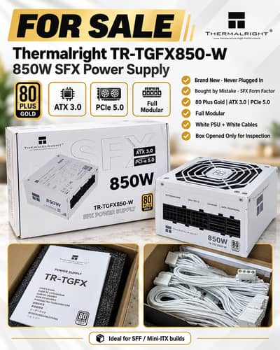 Thermalright 850W SFX PSU – 80+ Gold, ATX 3.0, PCIe 5.0 – Brand New