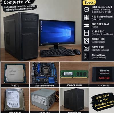 ** i7 4770 ASUS PC | 8GB DDR3 | 128GB SSD + 500GB HDD