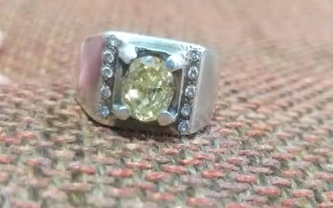 Yellow Salon Pukhraj Stone