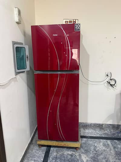 Haier full size fridge glossy shine door minimum used looks new