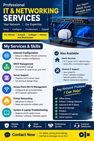 Professional IT & Networking Services – Office, School, College & Home