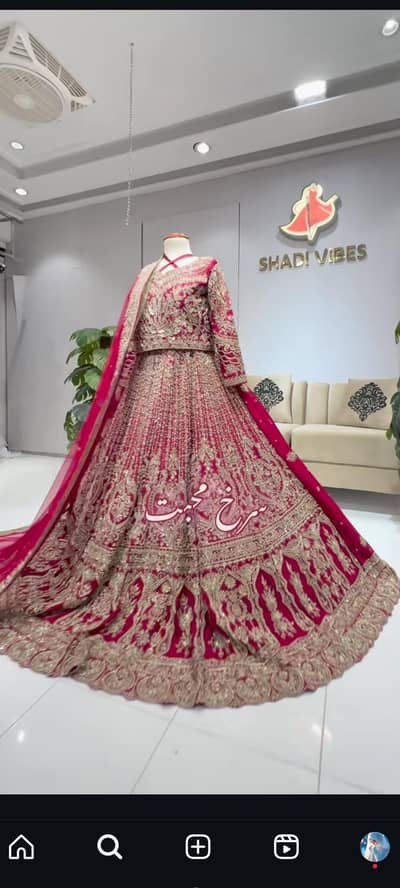 Red bridal dress for sale | heavy embroidery | heavy flair | worn once