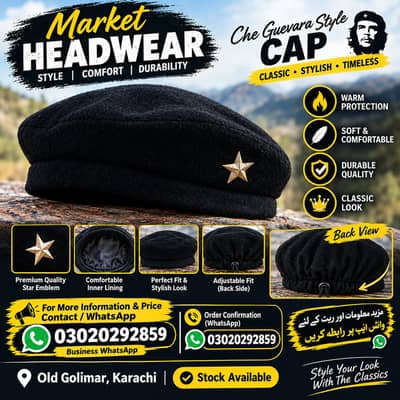 che Guevara Style Black Beart Cap-wholesale avlible