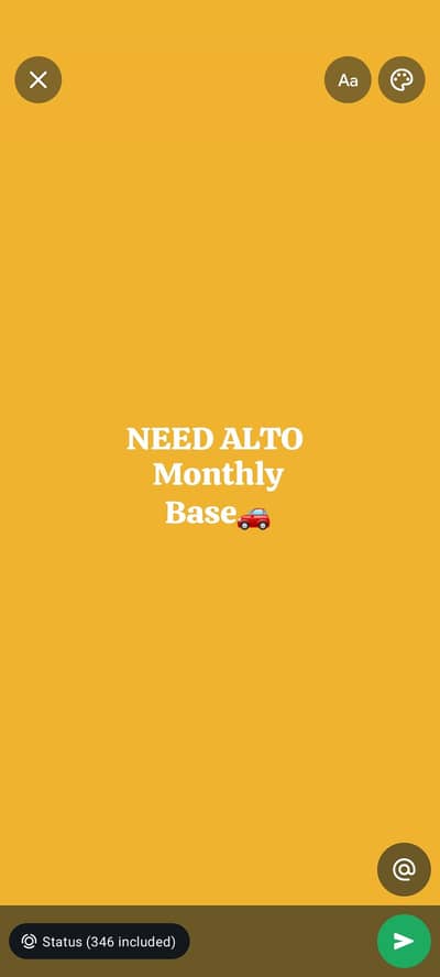 Mujy Alto monthly base Chaiye Agr kise nay deni hai to tabata krain pz