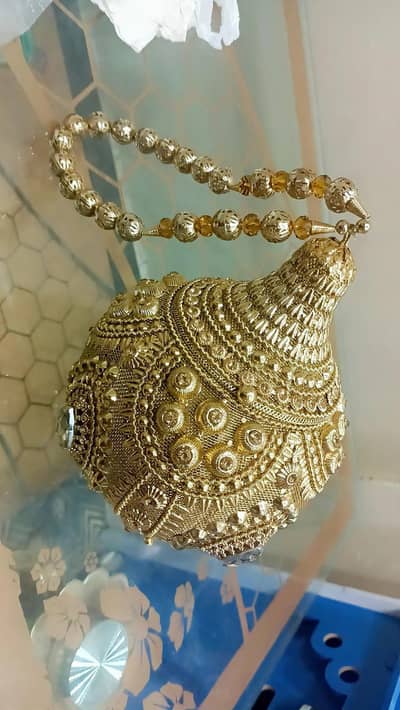 heavy bridal potli bag . . handmade dabka work