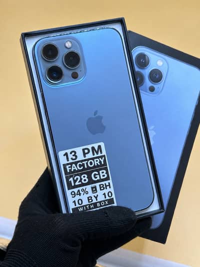 Apple iPhone 13 Pro Max 128 GB factory unlock Non PTA 94% BH with Box
