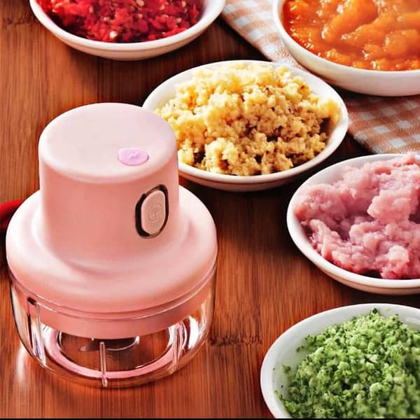 T  Rechargeable Mini Food Chopper | 250ml USB Electric Grinder | Fast Vegetable & Meat Cutter | Compact Design with Stainless Steel Blades