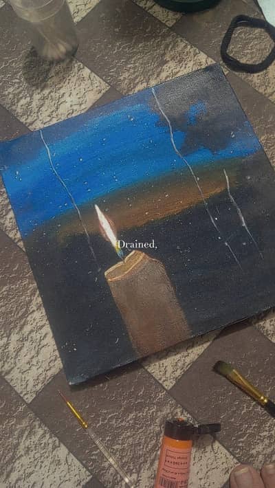 Beautiful Handmade Candle Painting