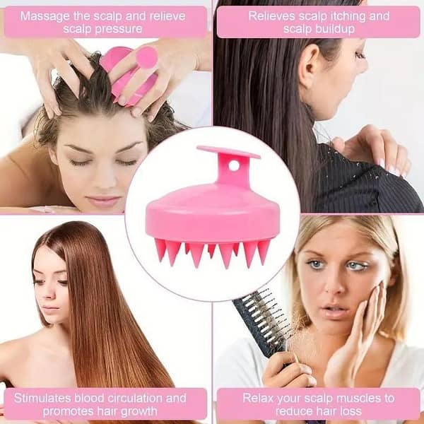 T  Scalp Massage Brush, Shampoo Silicone Hair Brush for Exfoliating and Head Massage to Improve Blood Circulation of the Scalp, Soft Silicone Hair Massager Shampoo Brush With Grip, Hair Brush Comb, Head Scrubber