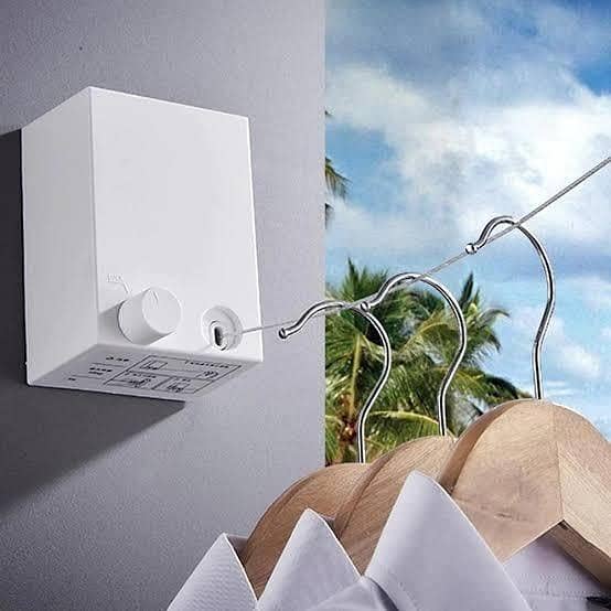 T  AT - Retractable Rack for Indoor Clothing Punching Clothes Hanging Steel Wire Hidden Size : 11.9 * 6 * 8.3cm