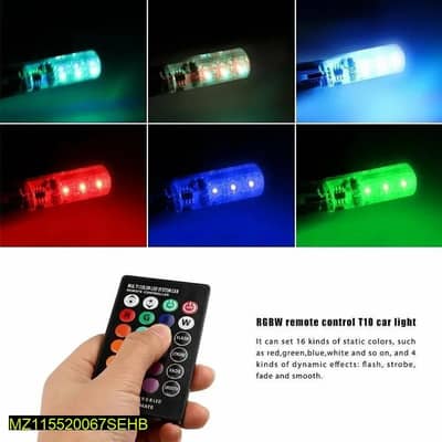 Remote Control LED Car Light with 16 Colors &  Effects