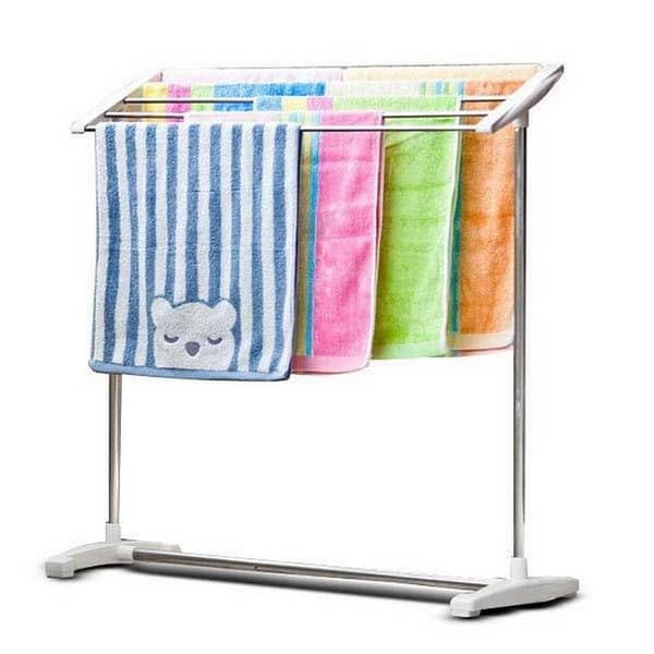 T   Stainless Steel Mobile Towel Rack Save Space Towel Cloth Rack for Drying Holder Towel Stand