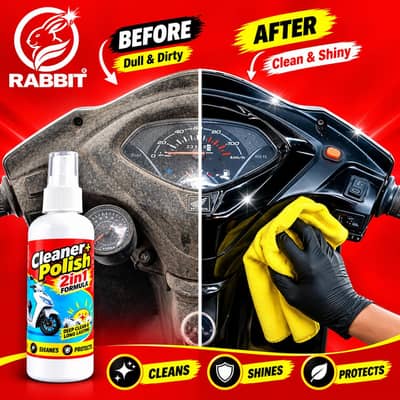 Motorcycle,scooty cleaner+polish