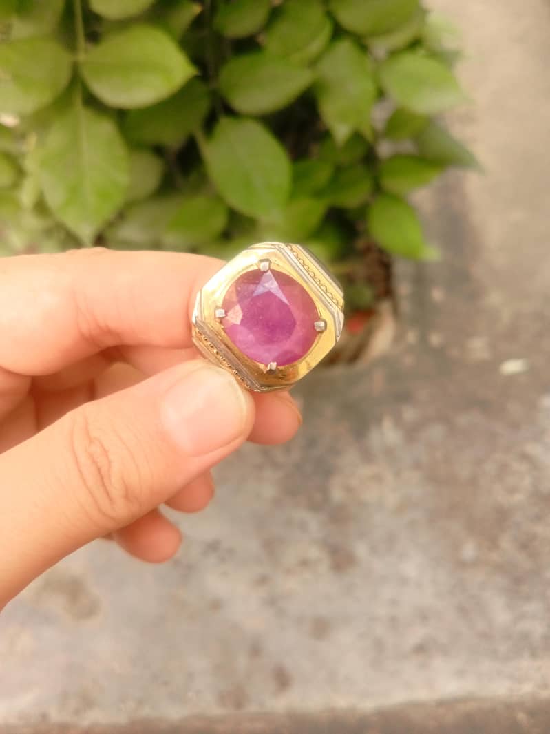 gemstone Natural Ruby with silver ring 1