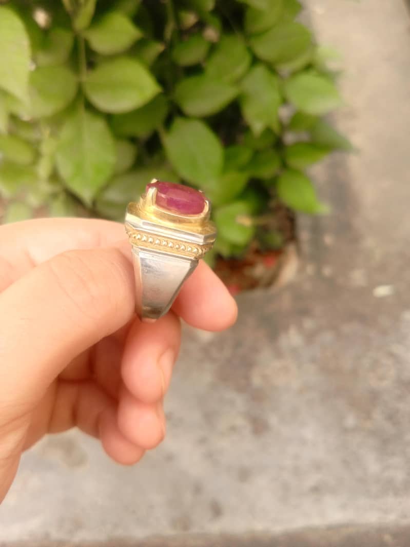 gemstone Natural Ruby with silver ring 4