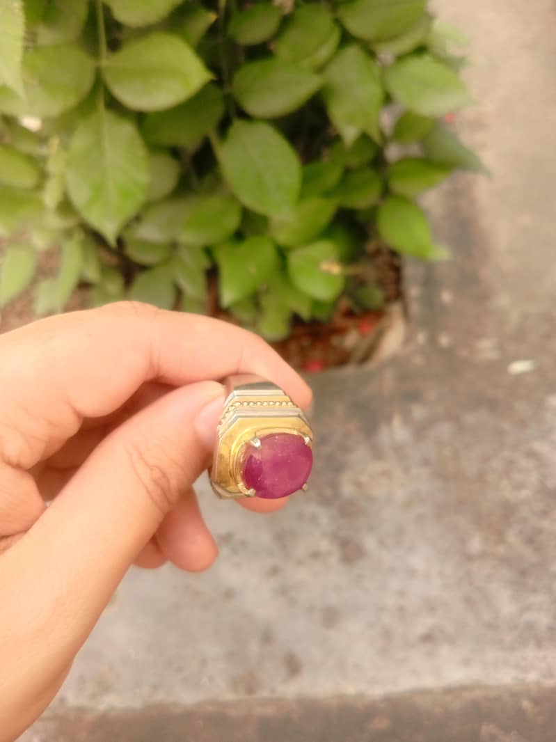 gemstone Natural Ruby with silver ring 5