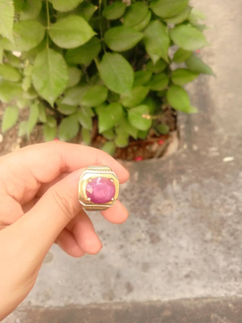 gemstone Natural Ruby with silver ring 6
