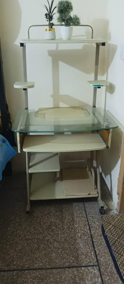 Used Glass Top Computer Table | Office & Study Desk