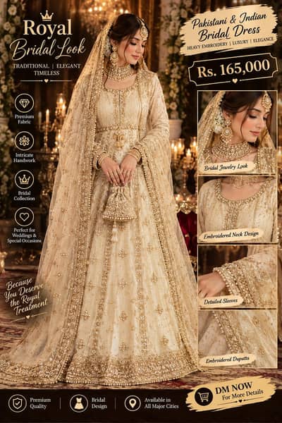 Luxury Pakistani Indian Bridal Dress | Heavy Embroidered Wedding Wear