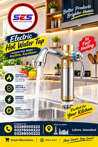 Instant Electric Water Heater Tap | Hot Water Faucet for Kitchen & Bat