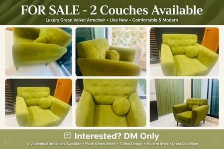 2 Green sofa couch