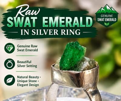 swat emerald silver ring