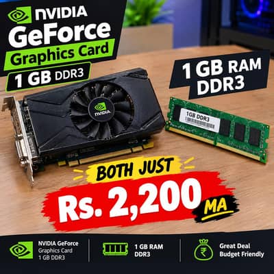 Nvidia GeForce graphics card 1GB + 4GB Ram DDR3