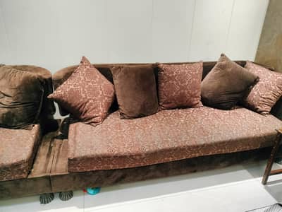 6 seater sofa set brown velvet sofa