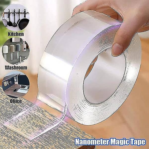 Nano Tape: Double-Sided Washable Transparent Silicone Tape for Traceless, Waterproof Use (PMP)