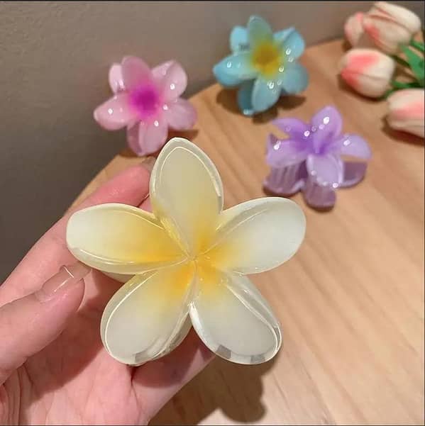 Fashion Women Flower Hair Clips Set | Bohemian Egg Flower Barrettes for Girls, Large Hairpins