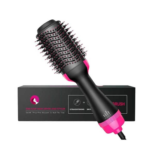 touchcolours 3 in 1 Electric Hot Air Brush: Dryer, Straightener, Ionic Volumizer (1000W) Travel Hair Tool