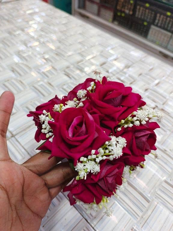 New Fancy Flower Gajra Kangan (2 Pcs) - Traditional Indian Jewelry for Women
