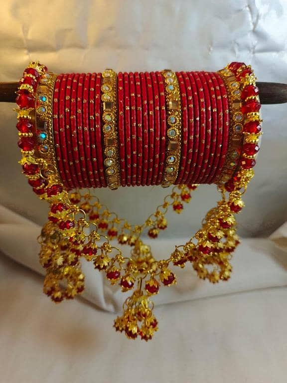 Bridal Bagels Set: Jhoola Jhumki Style Double Jhumki Metal Bangles for Women