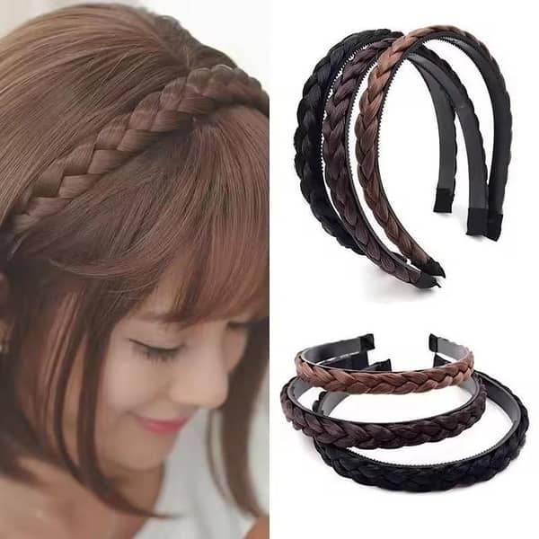 New Women Vintage Beaded Hair Band Headband with Braids