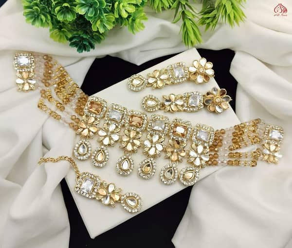 New Elegant Zarcoon Choker Jewelry Set for Bridal and Party