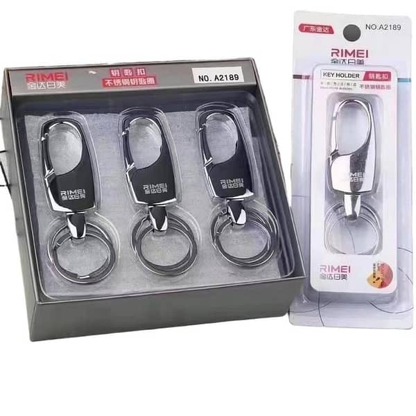 Car Keychain Metal Pendant with Double Ring Hook for Car, Bike, and Home Keys