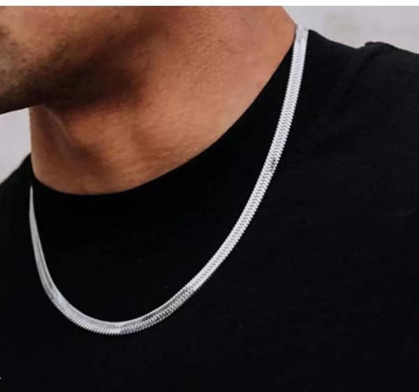 Life Time Color Warranty Snake Silver Chain 3mm x 55cm (22 in) Stainless Steel for Men