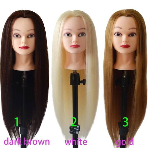 Training Practice Wig with Table Stand for Film Makeup and Special Effects