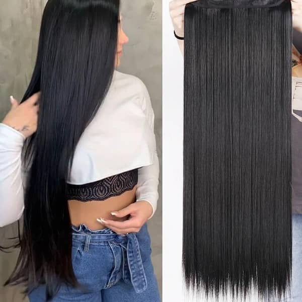 Comb Straight Hair Extension Black – 27 Inch (Clip-In BackComb)