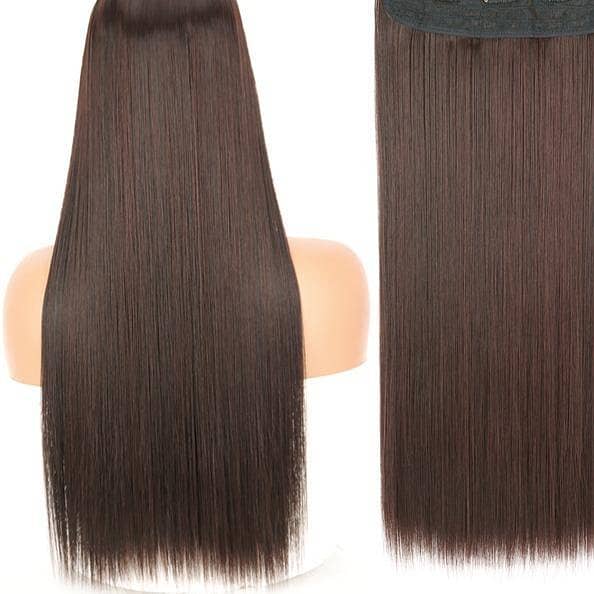 Comb Straight Hair Extension, Brown, 27 Inches
