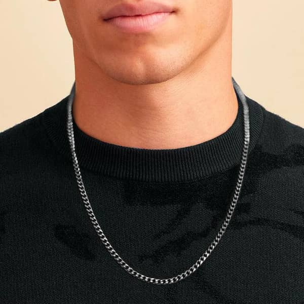Silver Sterling Cuban Chain for Men and Boys Necklace