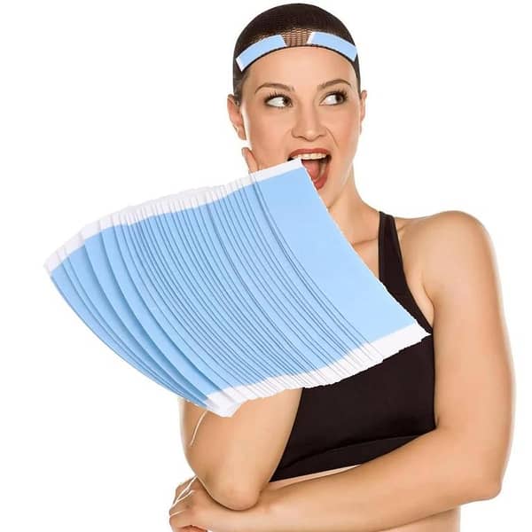 10 pcs Super Tape Waterproof Hair Tape Double-Sided Adhesive for Lace Wigs and Toupees