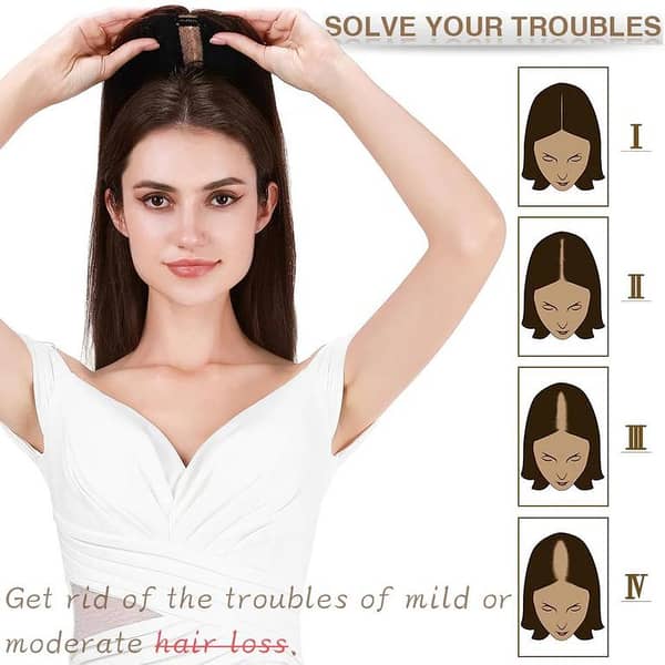 Hair Toppers for Thinning Straight Hair Mono Topper - Hair Extensions Wig in Natural Color
