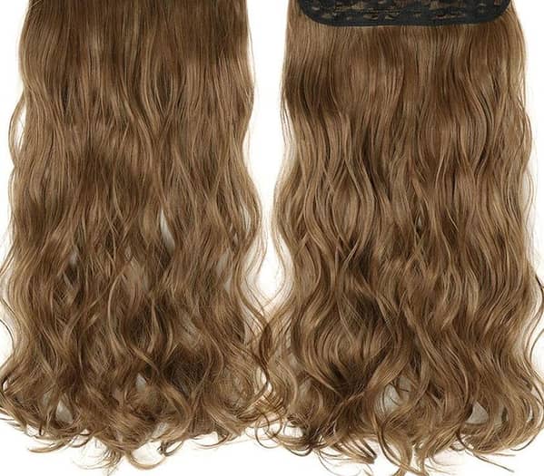 Synthetic Long Wavy Comb Hair Extensions, 25 Inch, Comb-On for Women