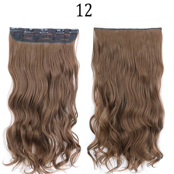 Very Long Fashion Golden Brown 5 Clips In Curly Smooth Soft Hair Extension For Girls