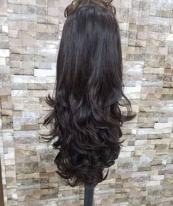 New Half Head Clip-In Feather Cutting Wig Extension in Natural Color
